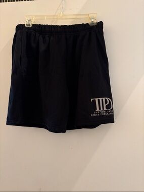 Taylor Swift Black Athletic Shorts with White Logo tortured poets dept